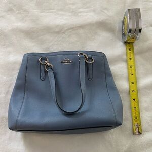 Coach Blue Leather Shoulder Bag with Structured Design